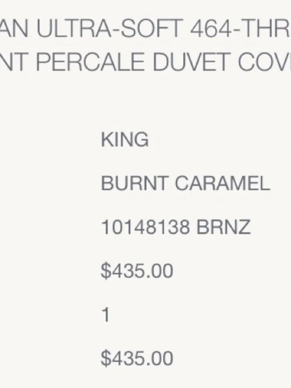 Restoration Hardware Burnt Caramel King Percale Duvet Cover and King sheets